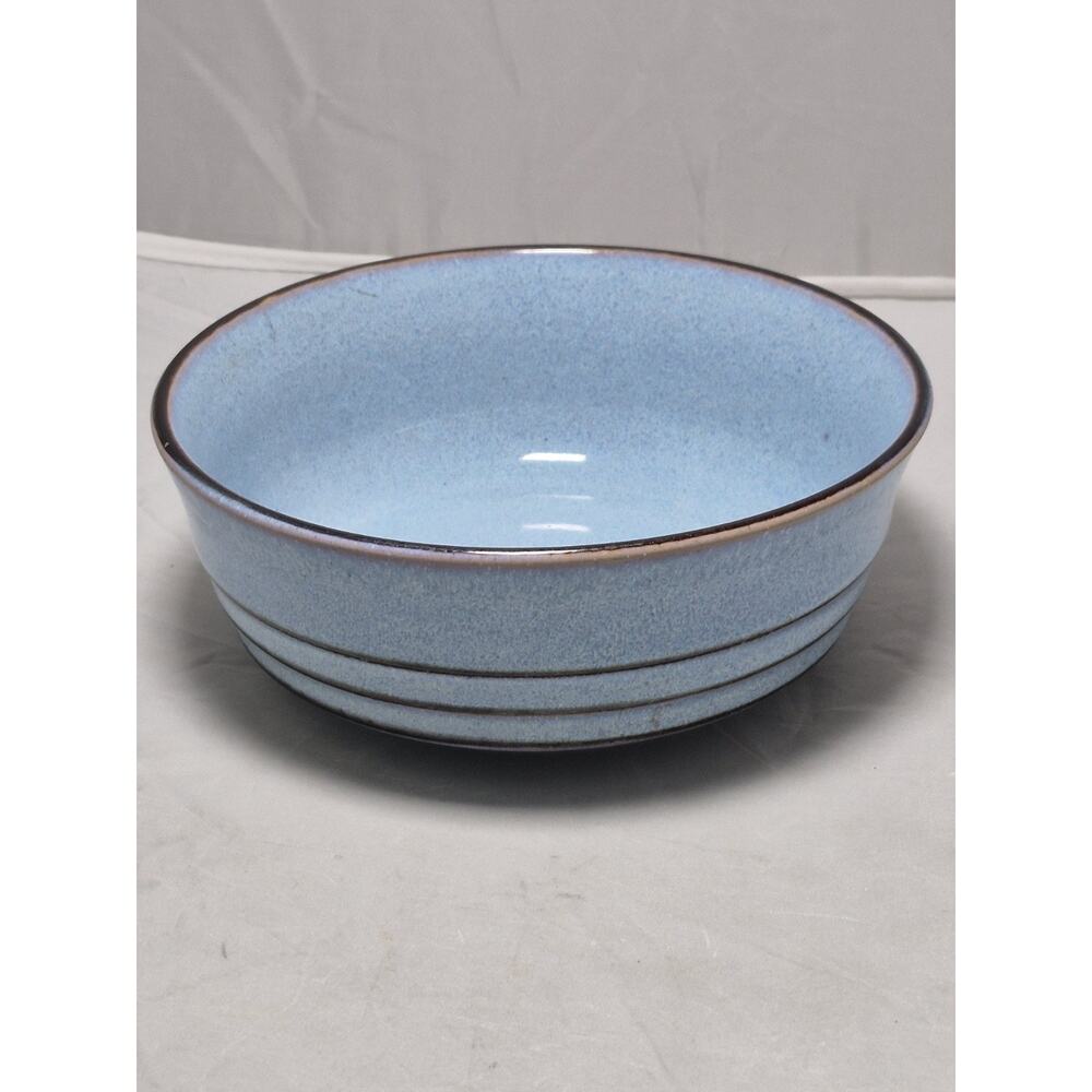 💥 Denby Corfu Blue and Rust Brown Coupe Cereal Bowl 6"